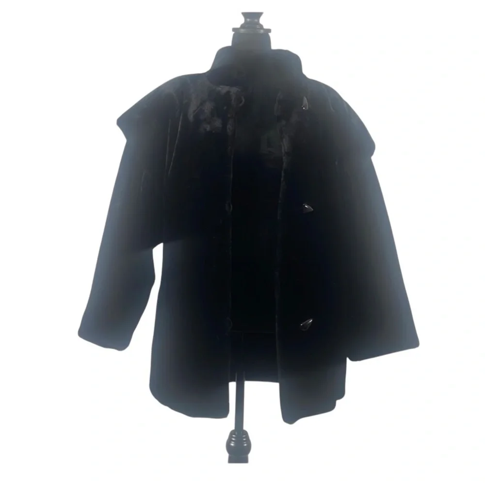 Vintage Sportowne Black Faux Fur Coat,Expressly for Dillards,size 6 - Picture 3 of 15